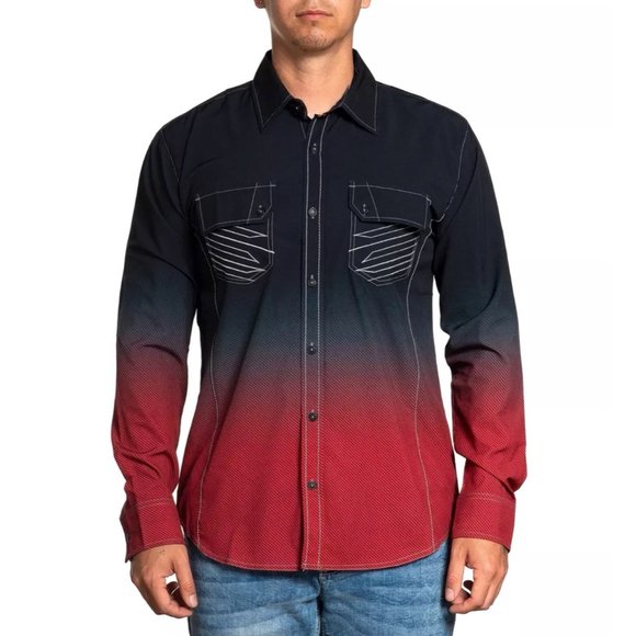 AMERICAN FIGHTER Men's Button Down Shirt INDICATION - Picture 2 of 6